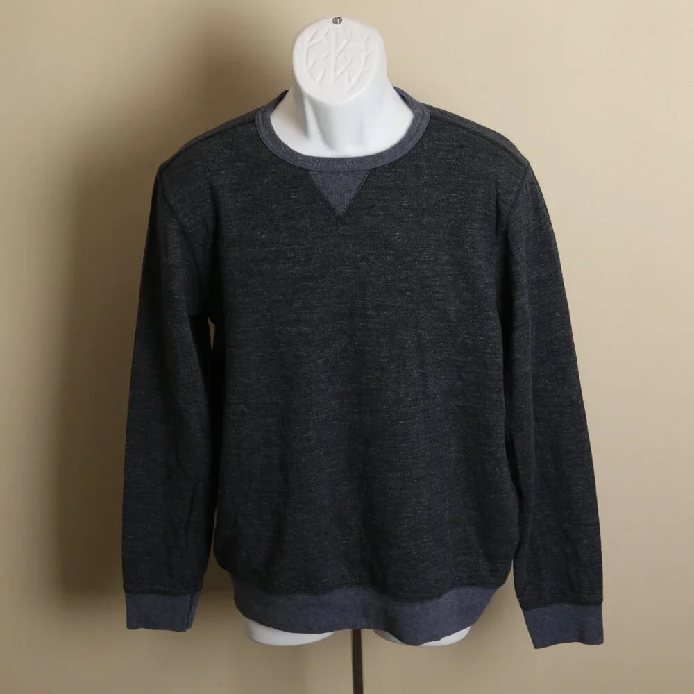 Faherty Men's dark blue crewneck flecked Sweatshirt Medium M EUC - Picture 5 of 6
